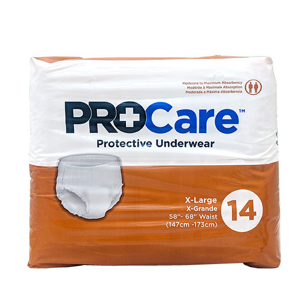 Meridian OTC Benefit Program. Procare Protective Underwear XL 14/Ct Waist  Size: 58 in. - 68 in.
